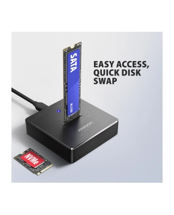 axagon Stacja dokująca USB-C 3.2 Gen 2 ADSA-M2C11 ALU- 1xNVMe /SATA M.2 10Gbps