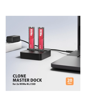axagon Stacja dokująca USB-C 3.2 Gen2x2 - 2 x NVMe M.2 20Gbps ADSA-M2C22L