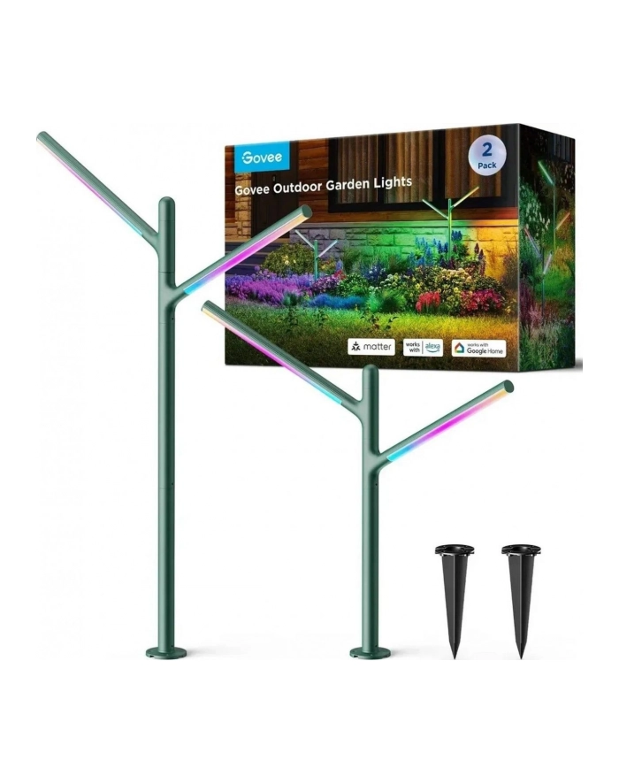Ogrodowe oświetlenie LED Govee H7086 RGBICWW, RGBWW, 1100 Lm, 2.4GHz Wi-Fi + Bluetooth, IP66 główny