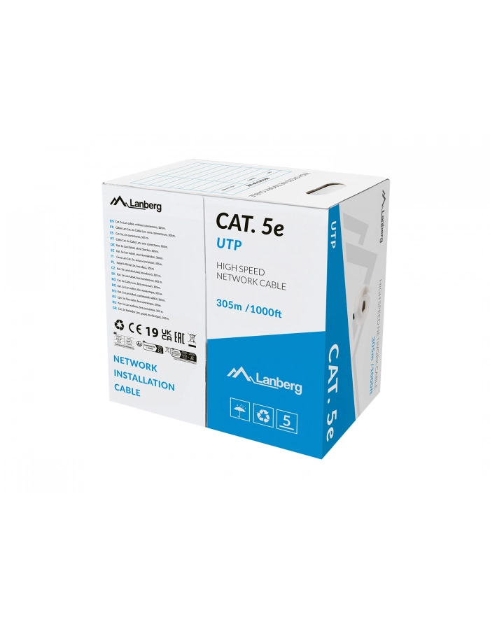 LANBERG KABEL LAN UTP KAT5E 305M DRUT CU CPR+ główny