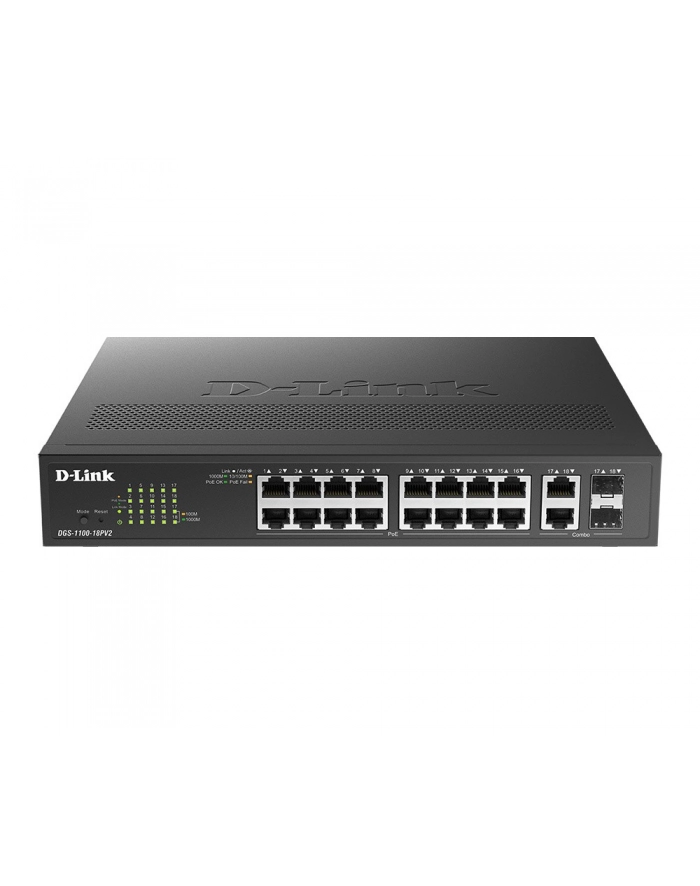 d-link Przełącznik Gigabitowy Smart Managed DGS-1100-18PV2 16 x 10/100/1000BASE-T PoE główny
