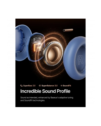 Baseus Inspire XH1 Wireless Noise Cancel Headphones niebiesk