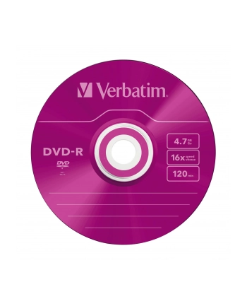 5x5 Verbatim DVD-R 4,7GB Colour 16x Speed, Slim Case nr 2