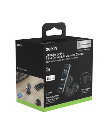 Belkin UltraCharge 25W Qi2 magn. 2-in-1 Lad.ciem szary WIZ043kqCH
