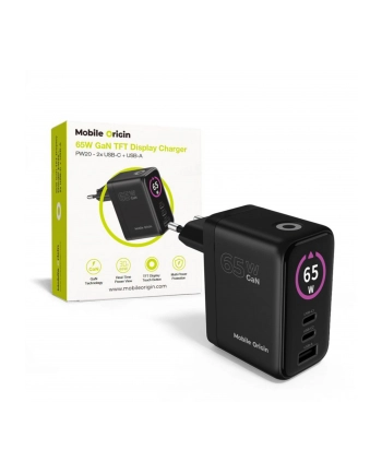 Mobile Origin 65W GaN ladowarka PW20 2x USB-C + USB-A