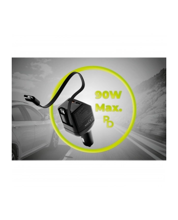 Mobile Origin 90W Car Charger CA22 USB-C+USB-A 2x cable 60cm