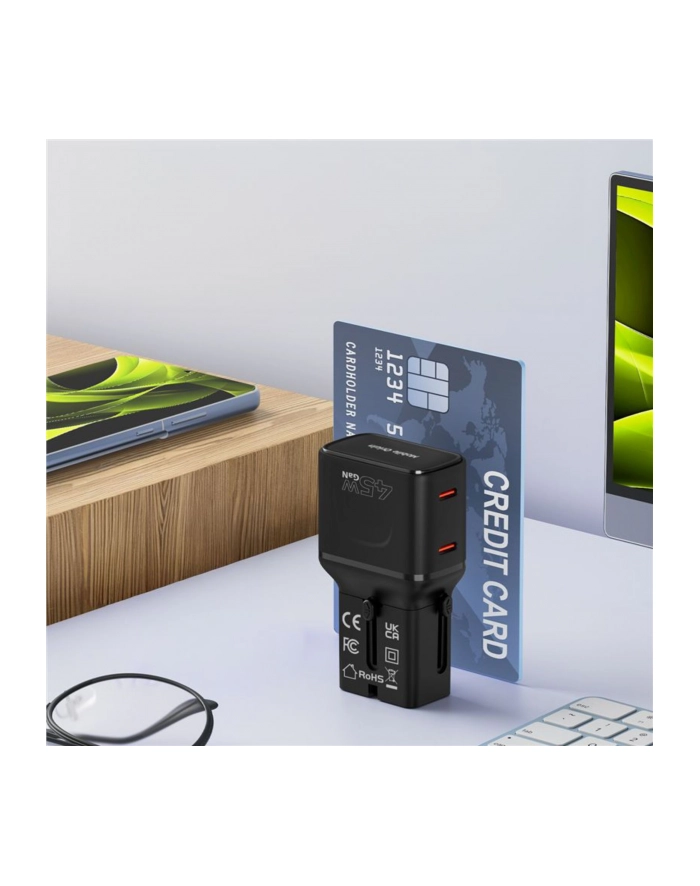 Mobile Origin 45W Travel adapter EU/US/UK/AU PW26, czarny główny