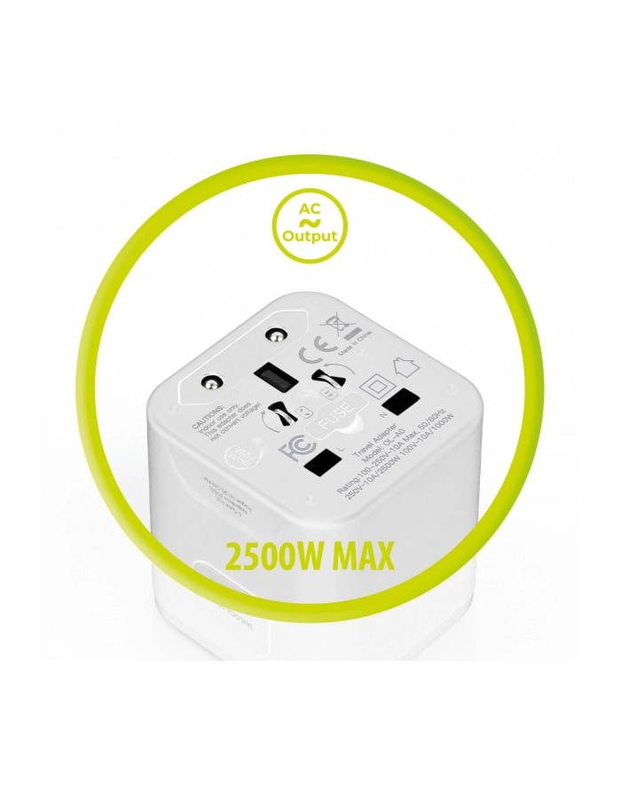 Mobile Origin Travel adapter PW30 EU/UK/US/AUS, bialy główny