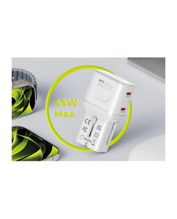 Mobile Origin 45W Travel adapter EU/US/UK/AU PW26, bialy nr 2