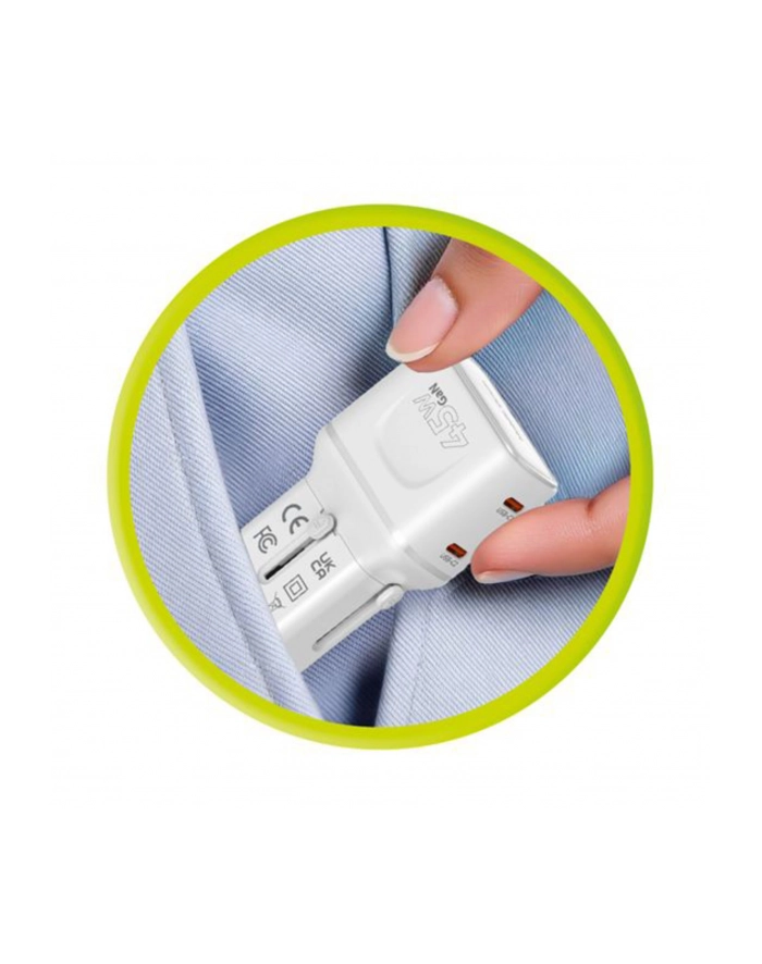 Mobile Origin 45W Travel adapter EU/US/UK/AU PW26, bialy główny
