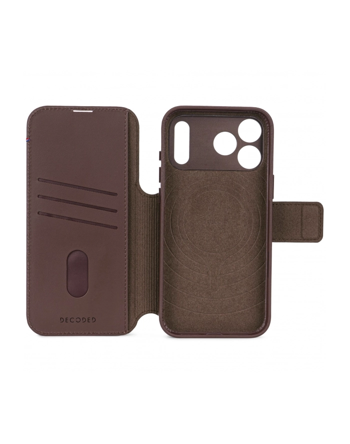 Decoded Leather Detachable Wallet iP 17 Pro brazowy główny