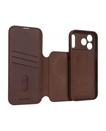 Decoded Leather Detachable Wallet iP 17 Pro brazowy