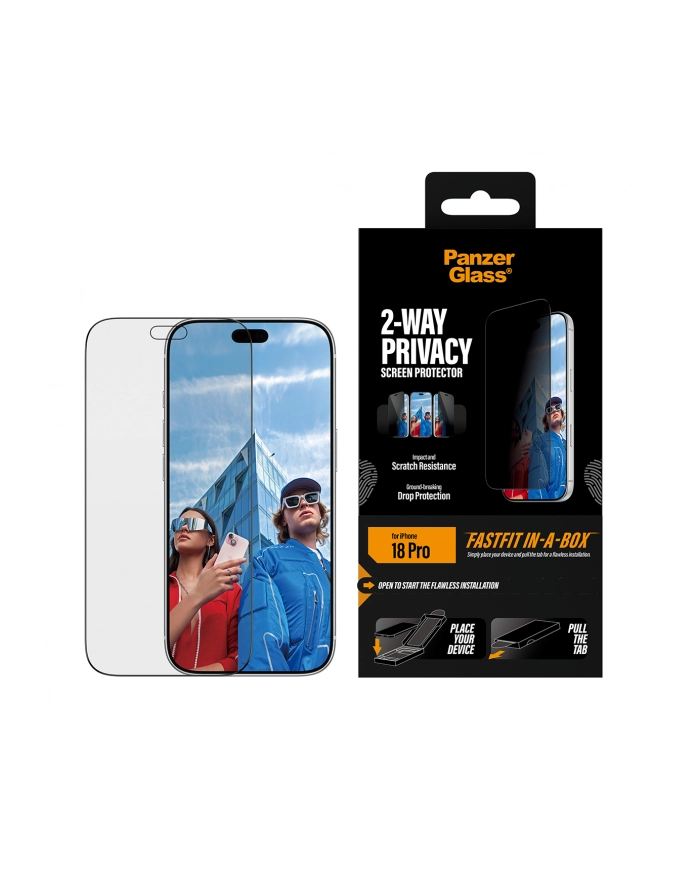 PanzerGlass 2-way Privacy 17/18 pro Ultra Wide FastFit in a Box główny