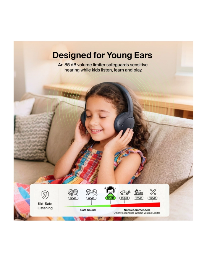 Belkin Soundform Mini 2 Bezprz. On-Ear dzieci czarny AUD012hqBK główny