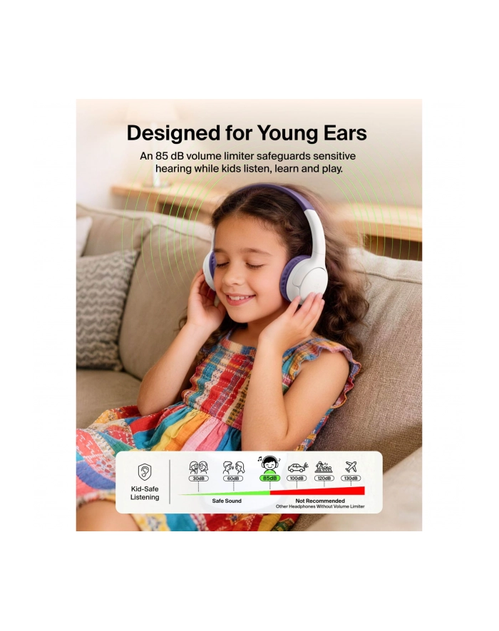 Belkin Soundform Mini 2 Bezprze. On-Ear dzieci fiolet AUD012hqPU główny
