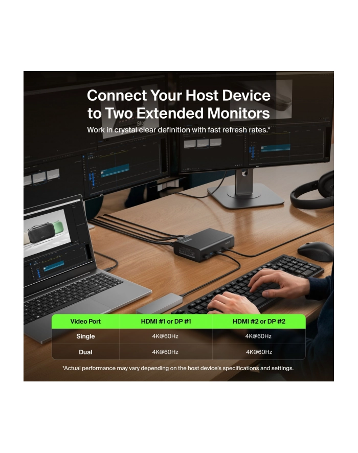 Belkin CONNECT 14-in-1 140W Dual Display Dock sw. INC028kqBK główny