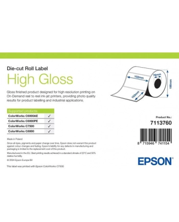 Epson High Gloss Label - Continuous Roll: 102Mm X 33M (7113760) nr 2