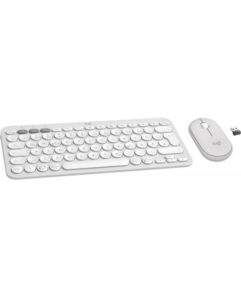 Logitech 920-012204 klawiatura Dołączona myszka Uniwersalne RF Wireless + Bluetooth QWERTZ Niemiecki Biały (920012204) nr 2