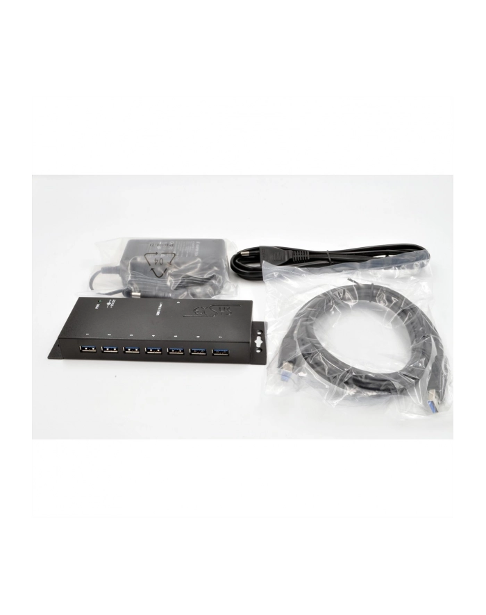 Hub USB Exsys EX-1188HMS-3 Hub 7 portów Usb metalowy przeciwprzepięciowy 15KV Esd (15063391) główny
