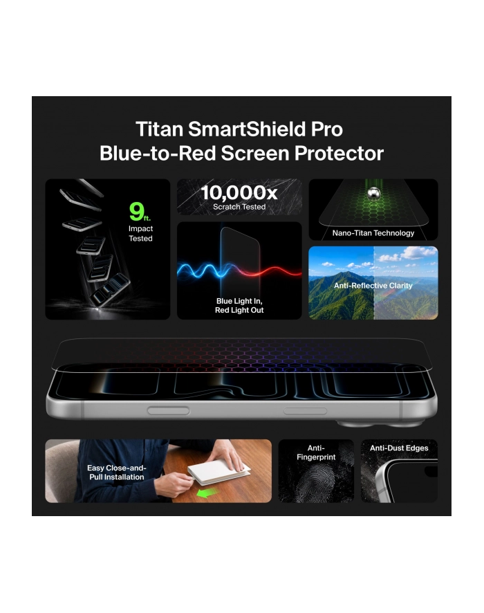 Belkin Titan SmartShield Pro Blue-to-Red 17 Pro Max  OVA296hq główny