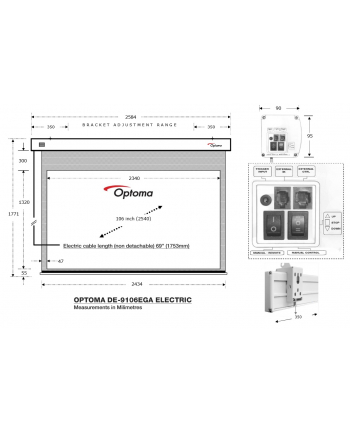 Ekran projekcyjny Optoma DE-9106EGA (106'', 16:9, 234x132)