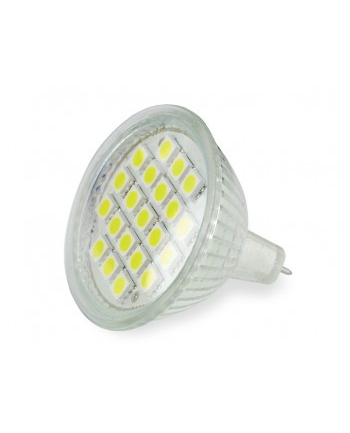 Whitenergy żarówka LED| GU5.3 | 21 SMD 5050 | 3W| 12V| ciepła biała| reflektor