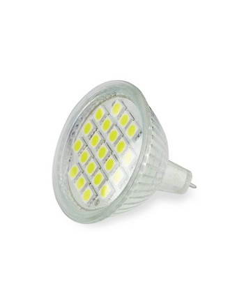 Whitenergy żarówka LED| GU5.3 | 21 SMD 5050 | 3W| 12V| ciepła biała| reflektor nr 2