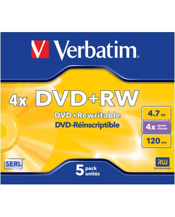 DVD+RW Verbatim [ jewel case 5 | 4.7GB | 4x ] nr 1