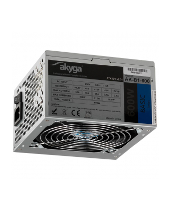 Zasilacz ATX 600W Akyga Basic AK-B1-600 PPFC P4 FAN 12cm 3xSATA PCI-Ex