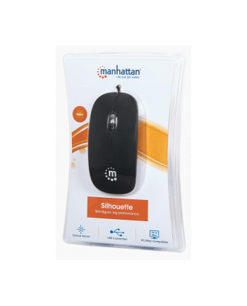 Manhattan Myszka optyczna Mini Superslim USB 1000dpi czarna