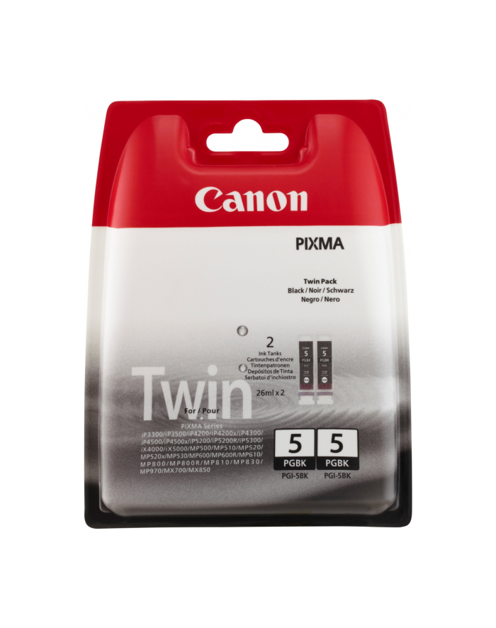 Tusz Canon BJ czarny PGI-5BK (PGI5BK) - dwupak [0628B030] główny