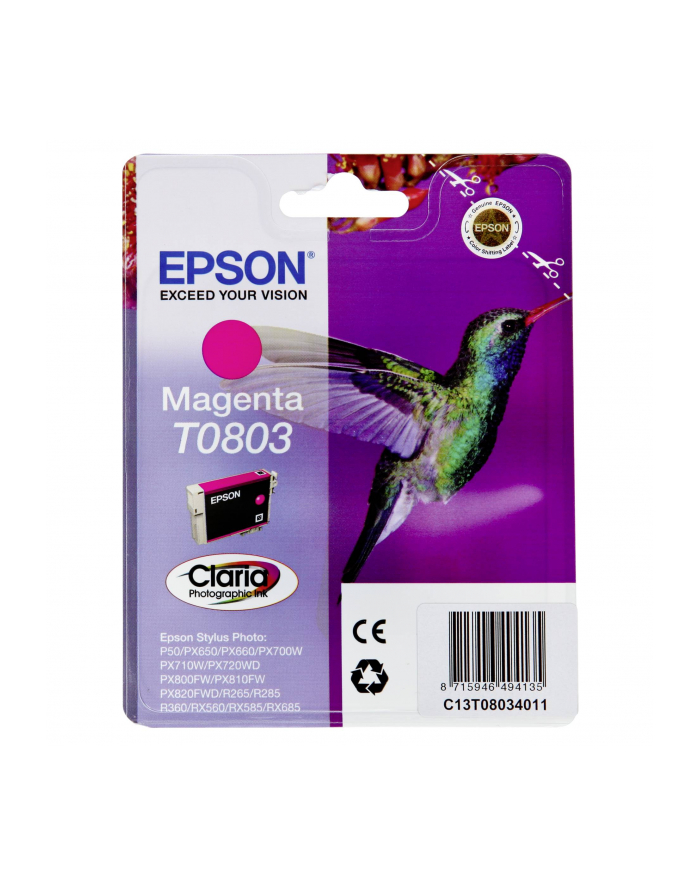 Tusz Epson T0803 magenta  Stylus Photo R265/285/360 RX560/585/685 główny