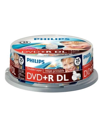 PHILIPS DVD+R 8,5GB 8X DL WHITE INKJET PRINT. CAKE*25  DR8I8B25F/00 nr 2