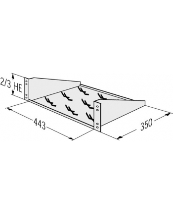 APRAnet Półka 19'' z otworami, 2U, 350 mm