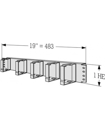 APRAnet Organizator kabli poziomy 1U, plastik nr 1