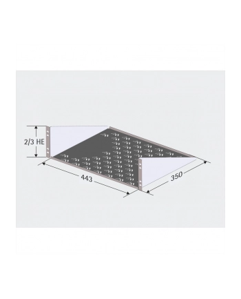 APRAnet Półka 19'' z otworami, 2U, 350 mm nr 1
