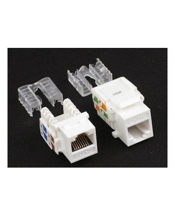 Netrack moduł Keystone Jack 1xRJ45 8p8c UTP Cat5e LSA z zaciskiem, biały nr 1