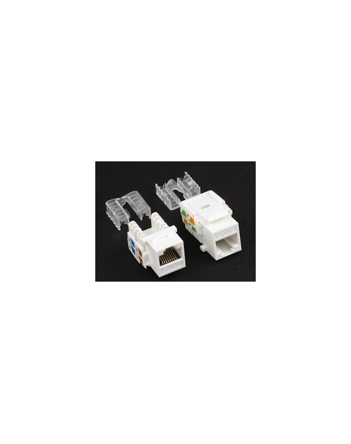 Netrack moduł Keystone Jack 1xRJ45 8p8c UTP Cat5e LSA z zaciskiem, biały główny