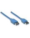 MANHATTAN Kabel USB 3.0 A-A przedłużacz 2m, niebieski<br>[322379] - nr 16