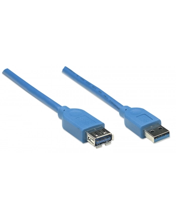MANHATTAN Kabel USB 3.0 A-A przedłużacz 2m, niebieski<br>[322379]