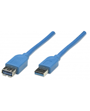 MANHATTAN Kabel USB 3.0 A-A przedłużacz 2m, niebieski<br>[322379]