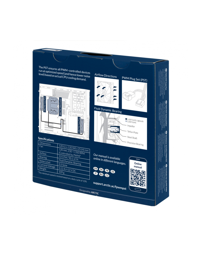 Wentylator ARCTIC COOLING F12 PWM (120x120x38.5)   (kontrola prędkości, łożysko FDB) główny