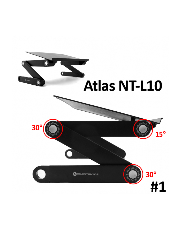 Podstawka chłodząca - stolik pod NB'ka NT-L10 alumiunium, czarny, 7~17'' główny