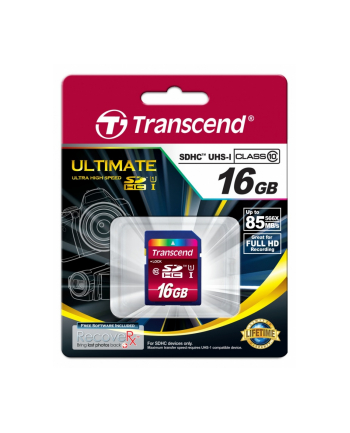 Transcend karta pamięci SDHC UHS-1  16GB Class 10 ULTIMATE HD VIDEO