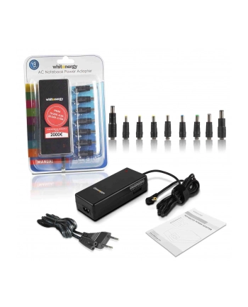 4World uniwersalny zasilacz sieciowy do notebooka 90W + USB, 10 końcówek nr 1