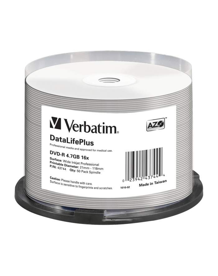 VERBATIM DVD-R(50-Pack)Spindle/Printable/16x/4.7GB/NON-ID główny