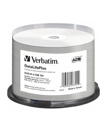 VERBATIM DVD-R(50-Pack)Spindle/Printable/16x/4.7GB/NON-ID nr 1