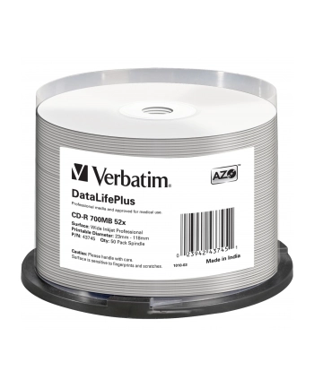 VERBATIM CD-R AZO 52X 700MB WIDE SILVER INKJET PRINTABLE NON ID nr 1