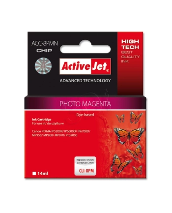 ActiveJet ACC-8PM (ACC-8PCN) tusz Photo Magenta do drukarki Canon (zam. CLI-8PM)     (CHIP) nr 1