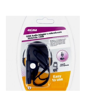 4World Audio adapter z mikrofonem Motorola USB V3/3i RAZR V3x/3xx L6 A780 E680i nr 1